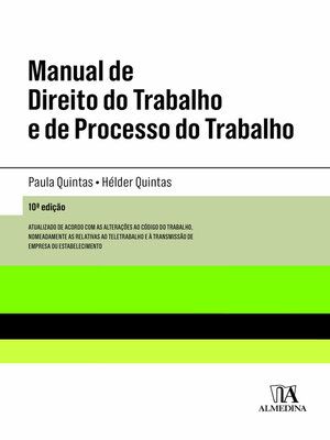 cover image of Manual de Direito do Trabalho e de Processo do Trabalho--10ª Edição